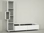 Hanah Home Mueble de TV Escandinavo Tulip Blanco con Almacenamiento y Estantería Salón